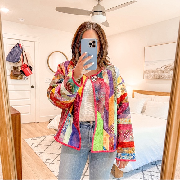 Handmade Jackets & Blazers - Handmade Quilted Patchwork Lightweight Jacket Coat
